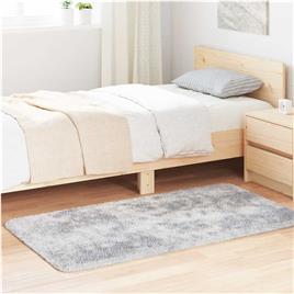 vidaXL Tapete shaggy de pelo alto 80x150 cm poliéster cinzento-claro