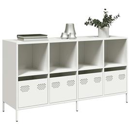 vidaXL Aparador 135x39x73,5 cm aço laminado a frio branco