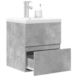 vidaXL 2 pcs conj. móveis casa banho derivados madeira cinza cimento