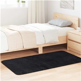 vidaXL Tapete shaggy de pelo alto 80x150 cm poliéster preto