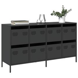 vidaXL Aparador 135x39x73,5 cm aço laminado a frio preto