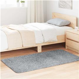 vidaXL Tapete shaggy de pelo alto 80x150cm poliéster cinzento prateado