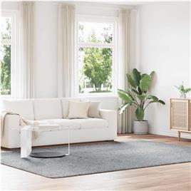 vidaXL Tapete shaggy de pelo alto 240x340cm cinzento prateado