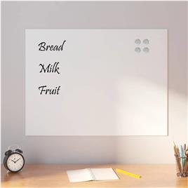 vidaXL Quadro magnético de parede 80x60 cm vidro temperado branco