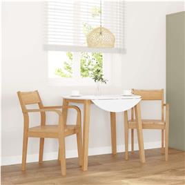 vidaXL Cadeiras de jantar 2 pcs madeira seringueira maciça natural
