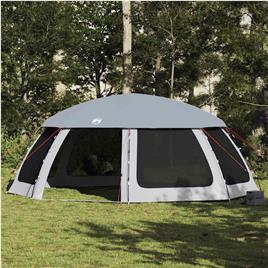 vidaXL Tenda para piscina c/ mosca amovível e paredes de rede cinzento
