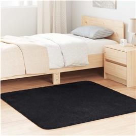 vidaXL Tapete shaggy de pelo alto 120x120 cm poliéster preto