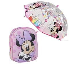 Conjunto de mochila infantil minnie 3d + guarda-chuva combinando