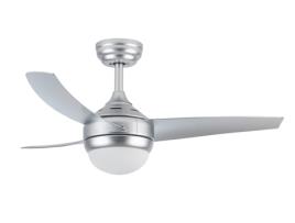 Ventoinha de Teto XTRELAMP Lars D97Cm Led 18W 6V Metal Cinza 3 Lâminas Pvc Prata Com Comando