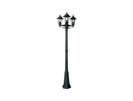 Candeeiro de rua preto 2,17 M 3 cabeças LUXFORM