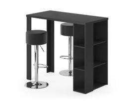 Conjunto de mesa alta Vicco Noel, preto, 120 x 60 cm com 2 bancos altos