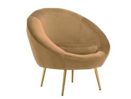 Poltrona Design em Veludo Avelã WE HOME 79.5X75X78cm