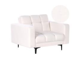 Poltrona BELIANI Alnes de Bouclé Branco 110x89x77
