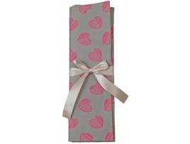 Bolsa para Agulhas de Tricô KLEIBER Corações Cinza/Rosa