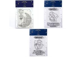 Carimbos LOVE IN THE MOON O Pequeno Princípe e a Lua + Raposa + Flor