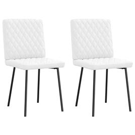 vidaXL Cadeiras de jantar 2 pcs couro artificial branco