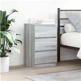 vidaXL Mesa de cabeceira com 3 gavetas 39x35x65 cm sonoma cinzento