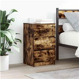 vidaXL Mesa de cabeceira com 3 gavetas 39x35x65 cm carvalho fumado