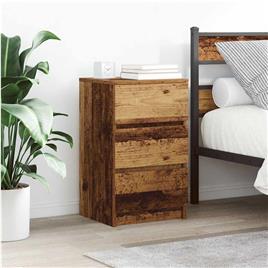 vidaXL Mesa de cabeceira com 3 gavetas 39x35x65 cm madeira velha