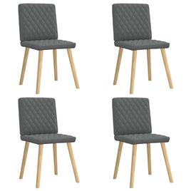 vidaXL Cadeiras de jantar 4 pcs tecido cinzento-escuro