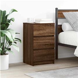 vidaXL Mesas de cabeceira 3 gavetas 2pcs 39x35x65cm carvalho castanho