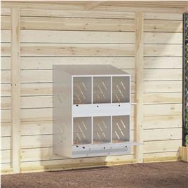 vidaXL Caixa de nidificação para galinhas com 6 compartimentos metal