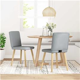 vidaXL Cadeiras de jantar 2 pcs tecido cinzento-claro