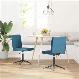 vidaXL Cadeiras de jantar 2 pcs veludo azul