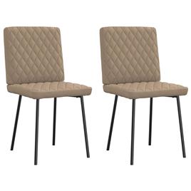 vidaXL Cadeiras de jantar 2 pcs couro artificial cappuccino