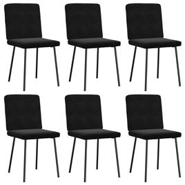vidaXL Cadeiras de jantar 6 pcs veludo preto