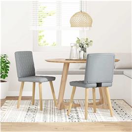 vidaXL Cadeiras de jantar 2 pcs tecido cinzento-claro