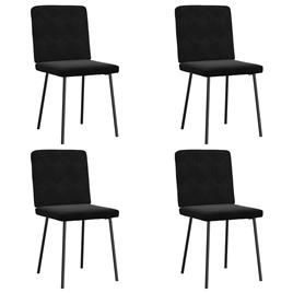 vidaXL Cadeiras de jantar 4 pcs veludo preto