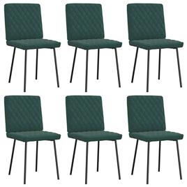 vidaXL Cadeiras de jantar 6 pcs veludo verde-escuro