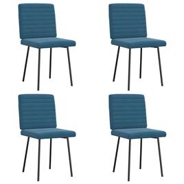 vidaXL Cadeiras de jantar 4 pcs veludo azul