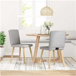 vidaXL Cadeiras de jantar 2 pcs tecido cinza nuvem