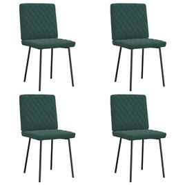 vidaXL Cadeiras de jantar 4 pcs veludo verde-escuro