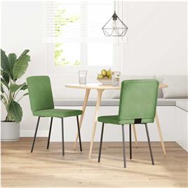 vidaXL Cadeiras de jantar 2 pcs veludo verde-claro
