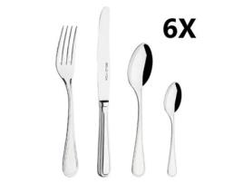 Set 24 Talheres MÁLAGA (6 Facas Mesa, 6 Garfos Mesa, 6 Colheres Mesa, 6 Colheres de Chá) BELO INOX