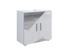 Móvel lavatório único Vicco Irma, branco brilhante com inserções, 60 x 59 cm