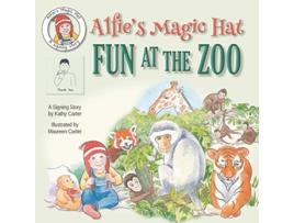 Livro Alfies Magic Hat Fun at the zoo de Kathy Carter (Inglês)