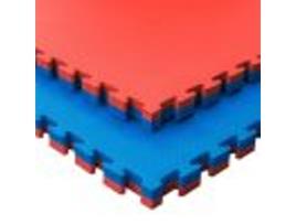 Tatami Puzzle 2 Peças 2M² Piso Tatami para Ginásio Ideal Artes Marciais 1M X 1M X 4Cm Azul/Vermelho Reversível JOWY