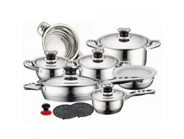 Cheffinger conjunto de Panelas de Aço Inoxidável Inox de 16 Peças 1600S