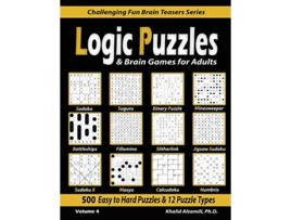 Livro Logic Puzzles Brain Games for Adults de Dr Khalid Alzamili (Inglês)