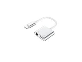 Force Power Adaptador 2 em 1 USB-C para ficha de 3,5 mm/USB-C reforçado Branco