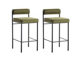 Conjunto de 2 cadeiras de bar BELIANI Amaya de Poliéster Verde 42x42x82