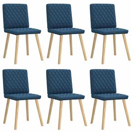 vidaXL Cadeiras de jantar 6 pcs tecido azul