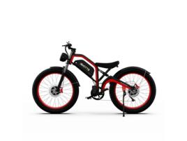 DUOTTS N26 bicicleta elétrica preta e vermelha 1500W velocidade máxima do motor 55km/h