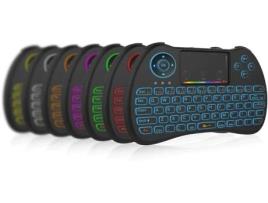 Mini Teclado Qwerty Retroiluminado Sem Fios H9I com Touchpad para Smart Tv Pc Mini Consolas Banana Pi Raspberry Pi Android Tv Box Ko OVEGNA H9I