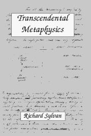 Livro Transcendental Metaphysics de Richard Sylvan (Inglês)