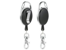 Conjunto de Porta-Chaves de Homem TUTUWEN Retrátil Comprimento Mosquetão Preto - 2pcs (65 cm)